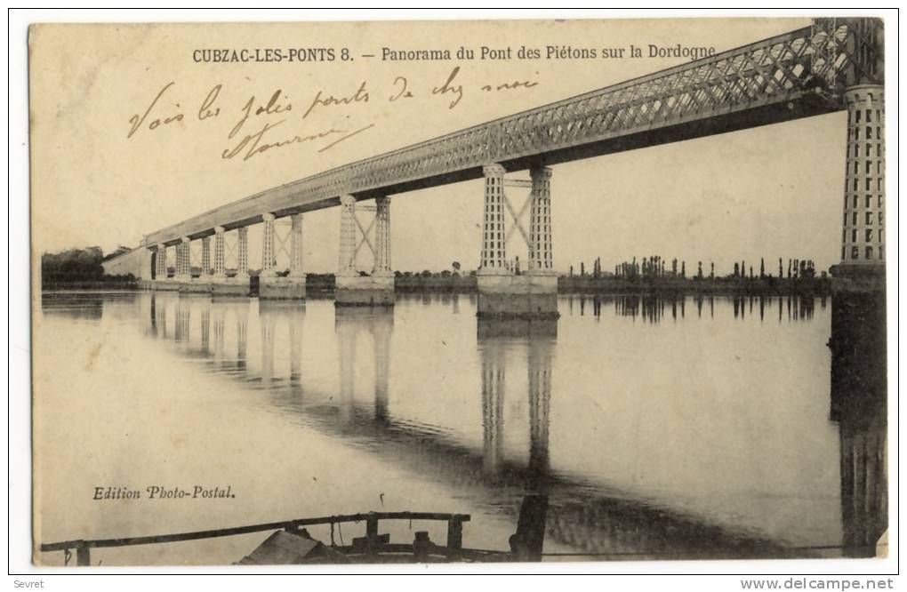 CUBZAC Les PONTS. - Panorama Du Pont Des Piétons Sur La Dordogne - Cubzac-les-Ponts