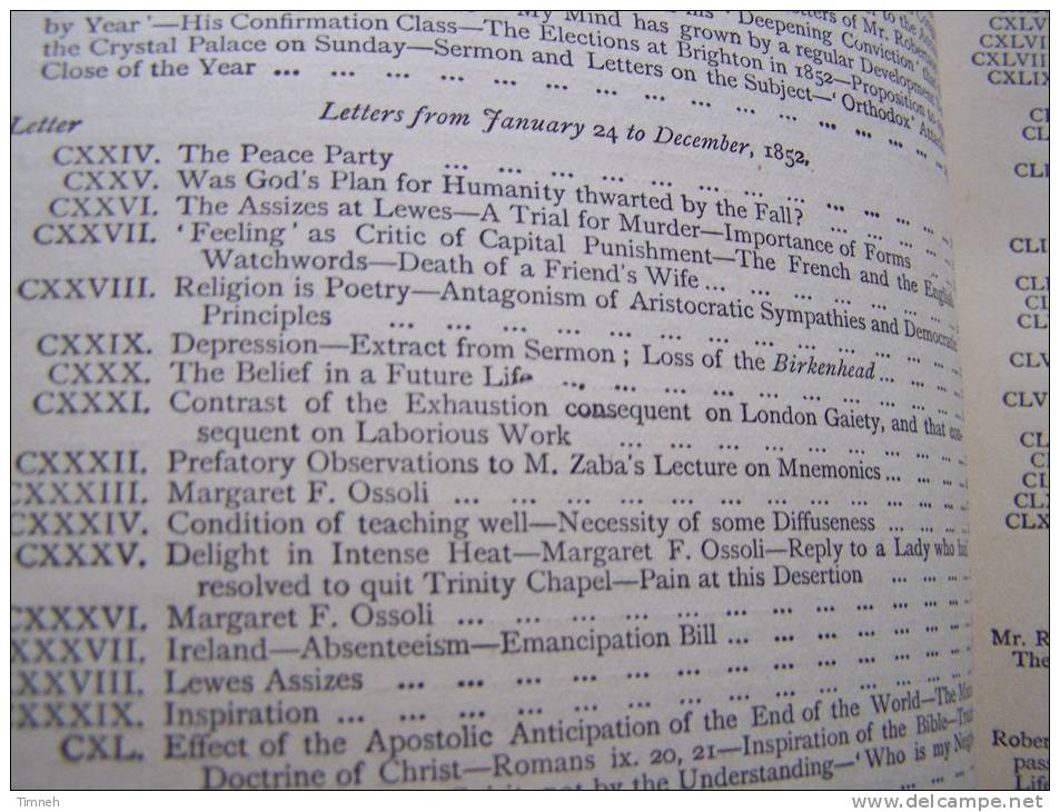 FREDERICK .W. ROBERTSON INCUMBENT OF TRINITY CHAPEL -   M.A. LIFE AND LETTERS - 1902 STOPFORD A.BROOKE M.A. -