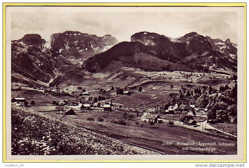 Oh Noch Kleines Dorf Weissbad ! U. Bahnhof (Appenzell Mit Säntisgebirge) 1934. Teufen 1934 - Teufen