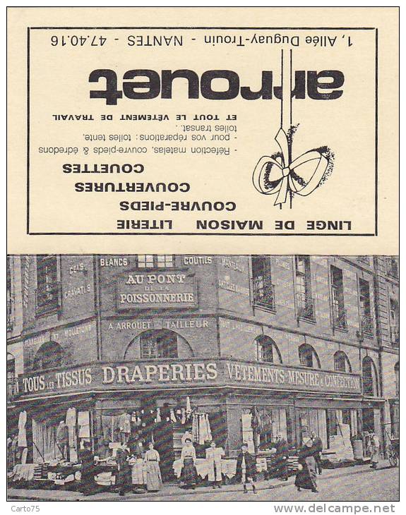 Nantes 44 - Au Pont De La Poissonnerie - Maison Arrouet - Calendrier 1983 Publicité - Autres & Non Classés