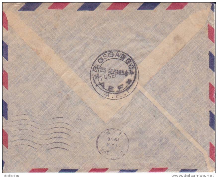 BOUCA - OUBANGUI - A.E.F - 1956 - Colonies - Lettre - Cachet Date Erreur - Marcophilie - 2 Scans - Sonstige & Ohne Zuordnung