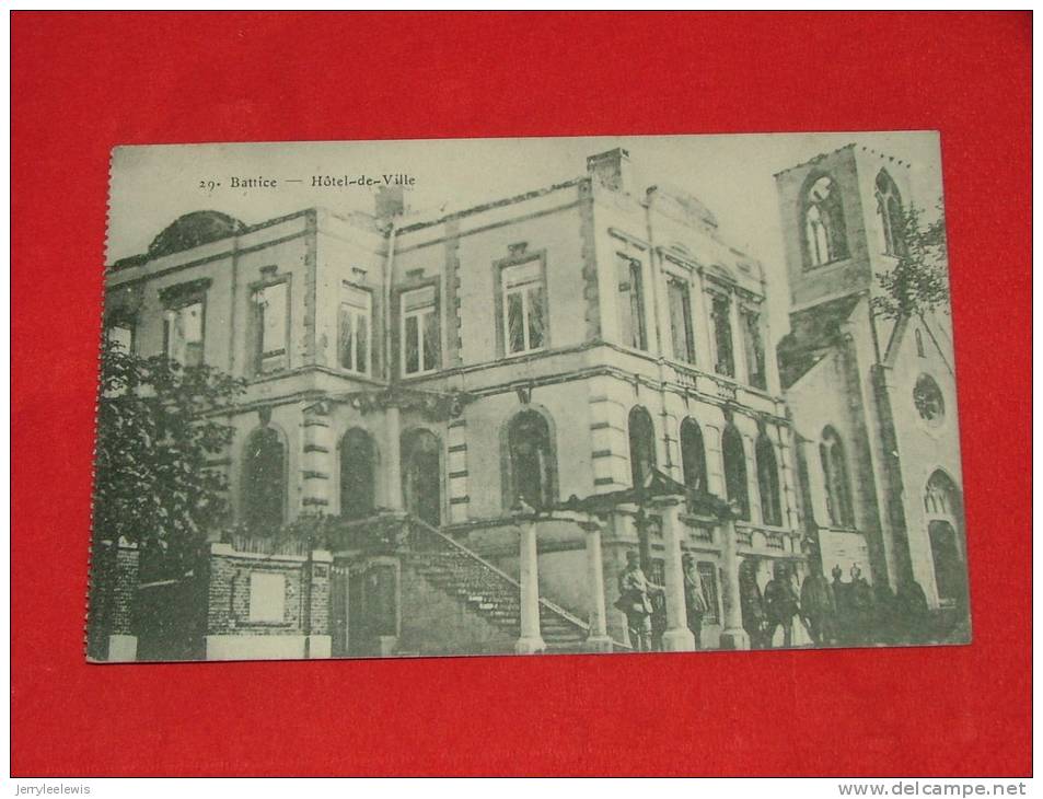 BATTICE -  Hôtel De Ville  -  1919    - ( 2 Scans ) - Herve