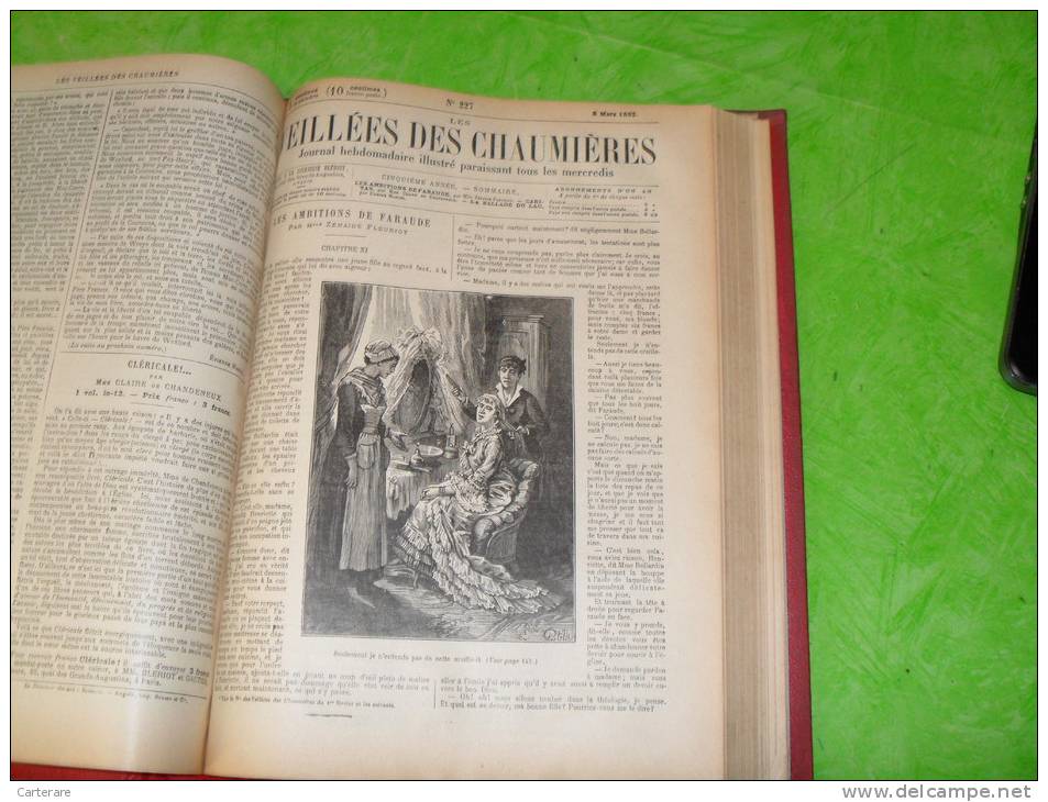 livre ancien,journal illustré,journaux illustrés reliés dans 1 livre ,veillées des chaumières,3/11/1880-20/1 0/1882,RARE