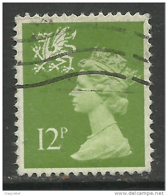 WALES GB 1980 12p YELLOW GREEN USED MACHIN STAMP SG W32.(H75 ) - Wales