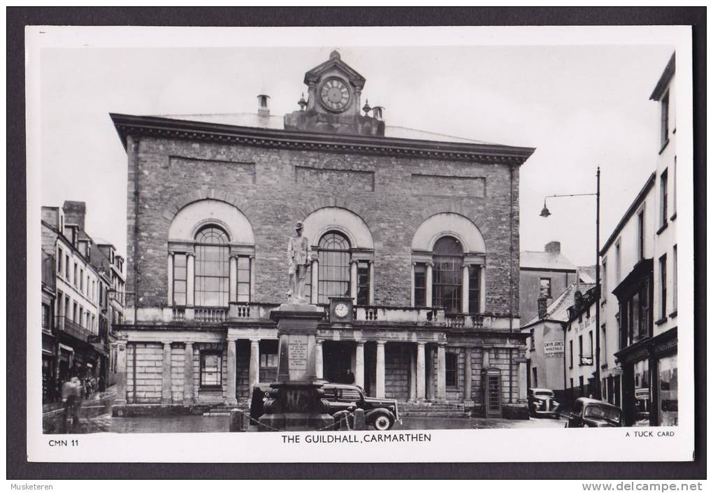 United Kingdom PPC Wales The Guildhall, Carmarthen Tuck's Card Echte Real Photo Véritable Vera (2 Scans) - Carmarthenshire