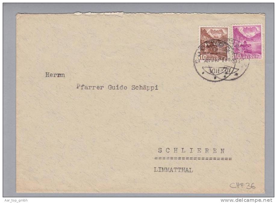 Schweiz 1940-07-06 Brief Mit 2 Verschiedenen 10 Rp.-Marken - Lettres & Documents
