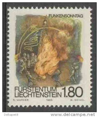 Liechtenstein 1983 Mi 820 YT 761 Sc 758 ** Lent Sunday Bonfire / Funkensonntag - Fastnachts- + Fastenbräuche - Carnival