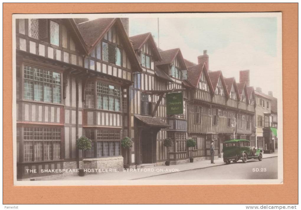 England Angleterre ( The Shakespeare Hotelerie Stratford-on-Avon )  Auto Car Postcard Real Photograph Carte Photo - Stratford Upon Avon