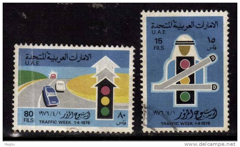 U.A.E. United Arab Emirates Used  1976, 2v  Traffic Week, UAE Road Safety, As Scan - Emirati Arabi Uniti