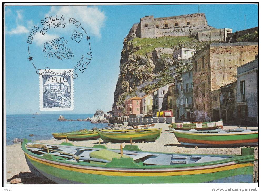 Carte Maximum ITALIE  N° Yvert  1666 (Château De Scilla) Obl Sp Ill 1er Jour - Maximum Cards