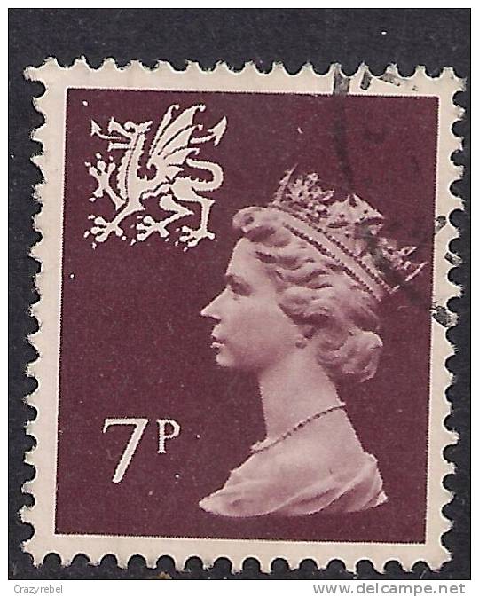 WALES GB 1978 7p PURPLE BROWN USED MACHIN STAMP SG W23. (H192) - Wales