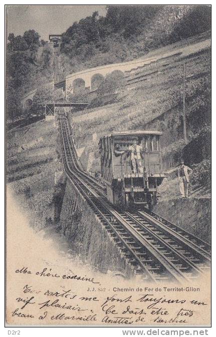 Chemin De Fer Territet-Glion.11.08.1903 - Kabelbanen