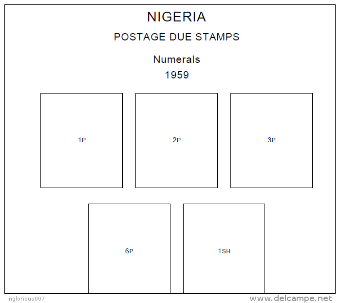 NIGERIA STAMP ALBUM PAGES 1914-2010 (99 Pages) - English