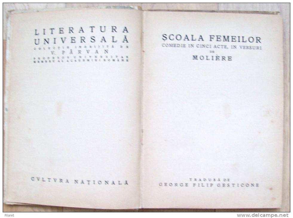 MOLIERE-LES FEMMES L" ECOLE/WOMAN S SCHOOL-ROUMANIAN VERSION,1922 - Théâtre