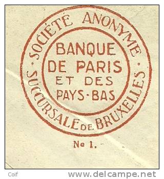 429 (poortman) Op Brief Met Stempel BRUXELLES , Met Firmaperforatie (perfin) BB Van BANQUE DE PARIS / BRUXELLES - 1934-51