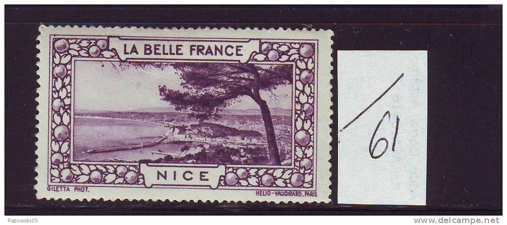 FRANCE. TIMBRE. VIGNETTE. CINDERELLA. BELLE FRANCE...................NICE - Tourisme (Vignettes)