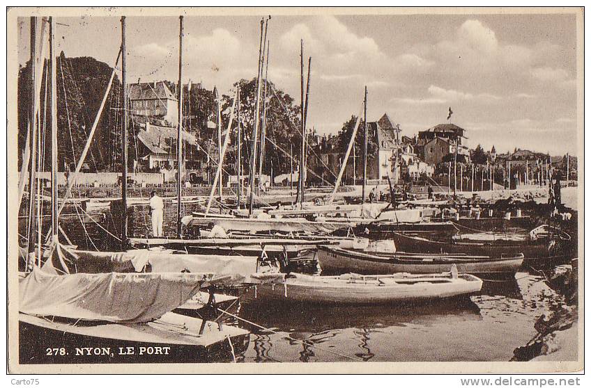 Suisse - Nyon - Port De Plaisance - Voiliers - Cachet Oblitération 1939 - Nyon