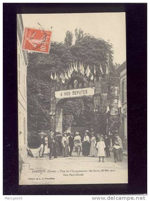 Breteuil Fête De L'nauguration Des Eaux 28 Mai 1911 Rue Paul Durclé édit.proudhon  Animée - Breteuil