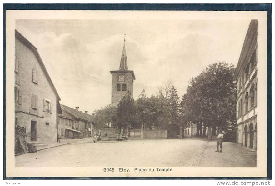 Etoy, Place Du Temple, Animée, - Étoy