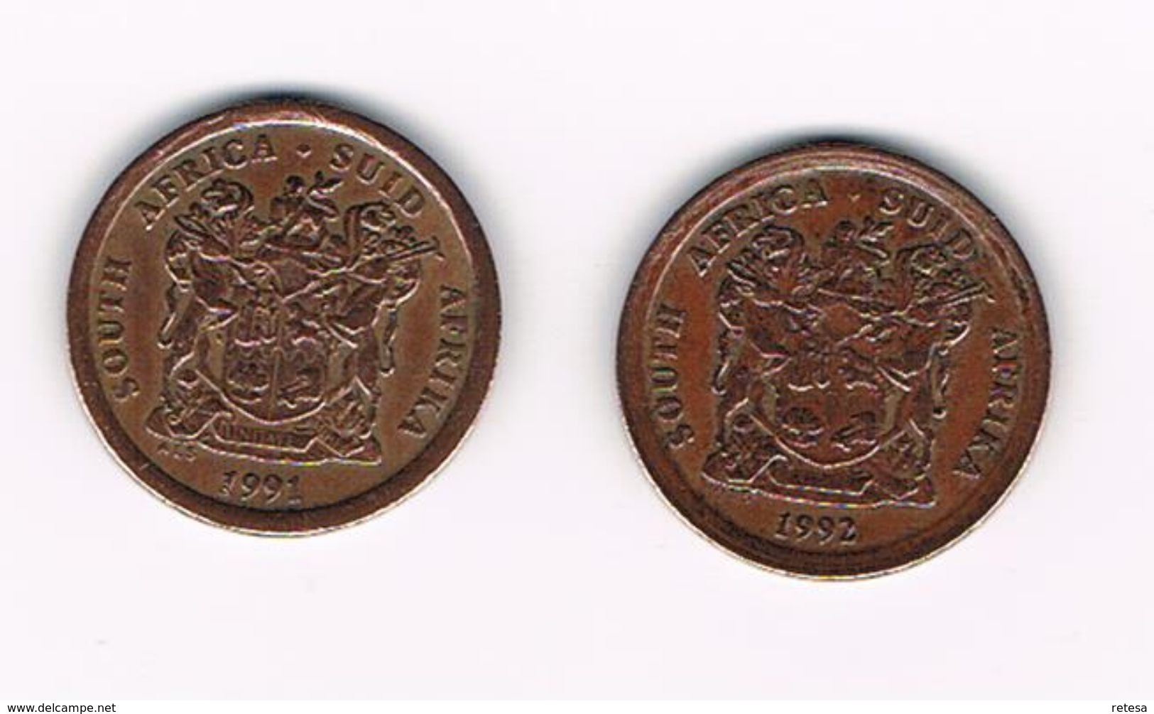 ZUID AFRIKA  2 X 5 CENTS  1991/92 - Zuid-Afrika