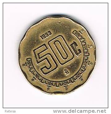 MEXICO  50  CENTAVOS  1993 - Mexique