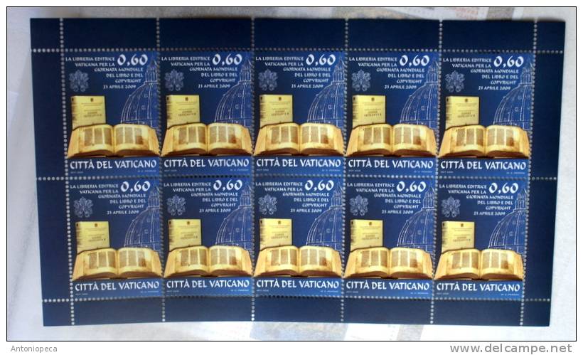 VATICAN 2009 - AVVENIMENTI E ANNIVERSARI - 3 SPLENDID SHEETS OF 10 MNH** - Blocks & Sheetlets & Panes