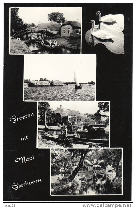 Nederland/Holland, Giethoorn, 4-luik, Ca. 1960 - Giethoorn