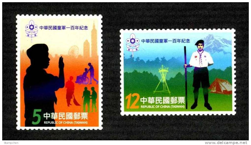 2011 Centennial Boy Scout Of China (Taiwan) Stamps Scouting Wheelchair Taipei 101 Camp Mount Forest - Handicaps