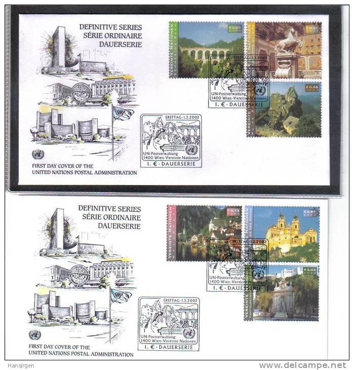 FDC346  VEREINTE NATIONEN UNO WIEN 2002 MICHL NR.  351/56  FIRST DAY COVER - FDC