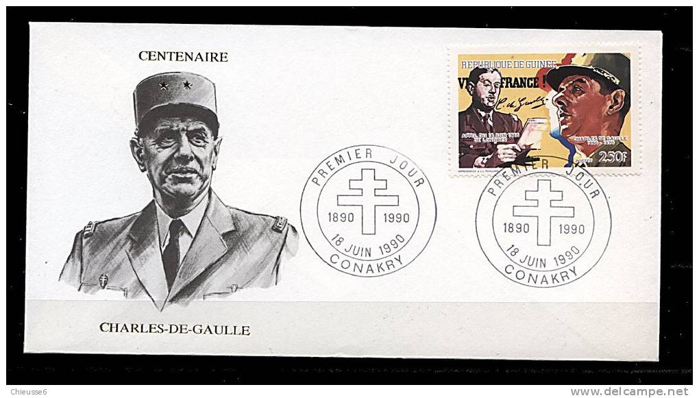 Guinée **  G5 -   Centenaire Charles De Gaulle - Guinée Conakry.1er Jour - De Gaulle (Generaal)