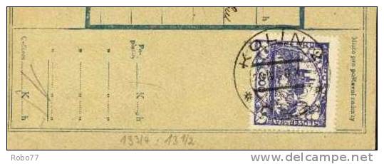 Czechoslovakia. Parcel Card With Postage Due Stamp. Staré Benátky 26.IV.20.  (A08016) - Timbres-taxe