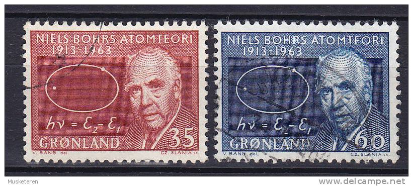 Greenland 1963 Mi. 62-63 Niels Bohr Nobelpreis 1922 (Cz. Slania) Complete Set !! - Gebraucht