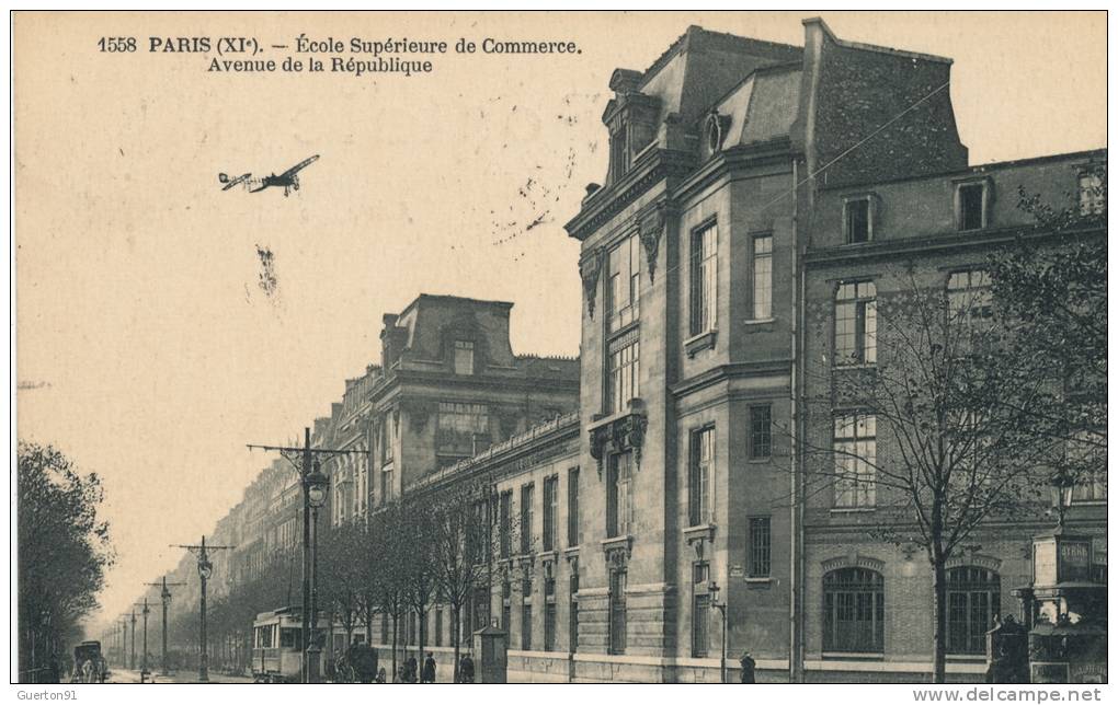 CPA (75)  PARIS XIe  /  École Supérieur De Commerce  -  Avenue De La République  - - District 11