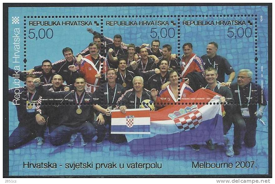 CROATIA - WORLD WATERPOLO CHAMPION, Melbourne 2007, Croatia, Block - Wasserball