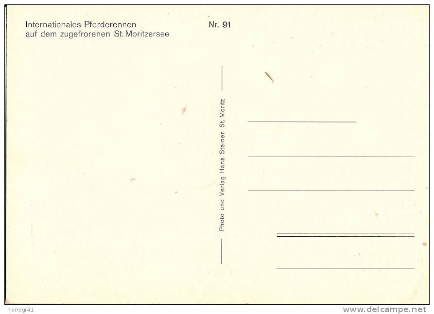 CPA-1960-SUISSE-ST MORITZ-COURSES DE CHEVAUX SUR NEIGE-TBE - Hippisme
