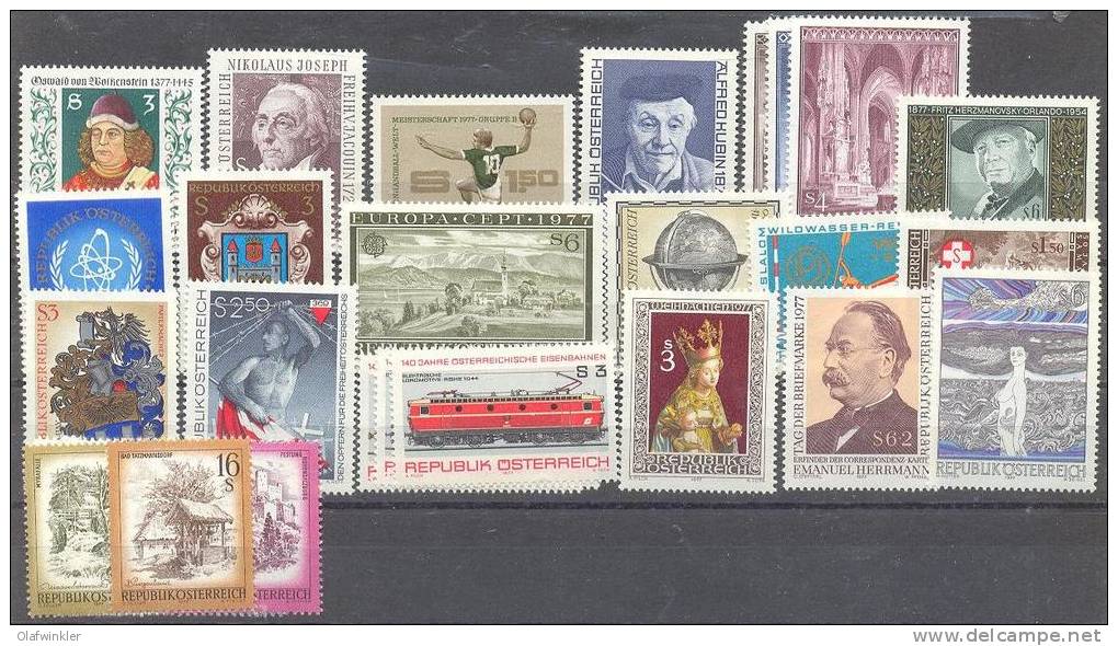 1977 Jahrgang Komplett ANK 1556-77 / Mi 1540-65 / Sc 1051-71+B341 / Y&T 1369-94 Postfrisch/neuf Sans Charn/MNH [hod] - Annate Complete