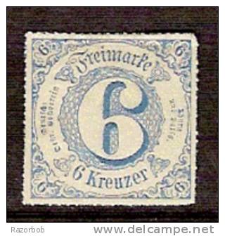 E526 Tour Et Taxis 6 K Bleu Lignes Colorées   1867   * - Mint