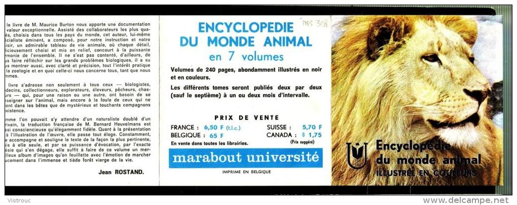 Supplément - Pub Pour L'encyclopédie Du Monde Animal En 7 Vol - Insert  MJ N° 308. - Marabout Junior