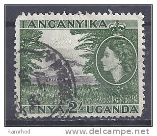 KUT 1954 Queen Elizabeth - Mount Kilimanjaro - 2s. Black And Green  FU - Kenya, Uganda & Tanganyika