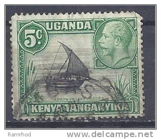 KUT 1935 King George V - Dhow On Lake Victoria - 5c. Black And Green FU - Kenya, Uganda & Tanganyika