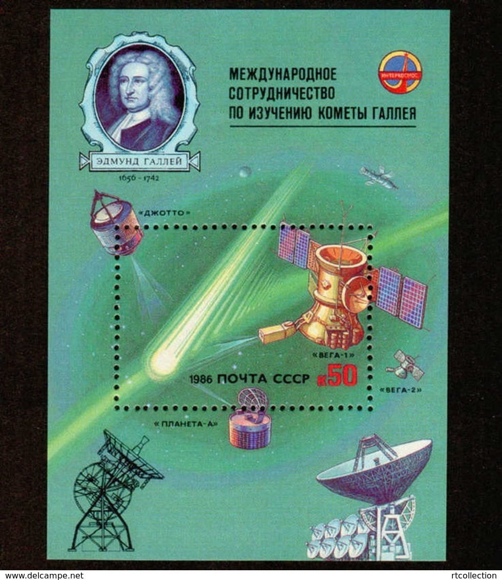 USSR Russia 1986 International Space Programm - Venus & Halley's Comet S/S Sciences Stamp MNH Michel Bl.187 - Collections