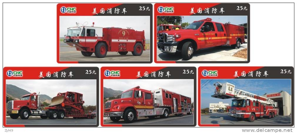 A04368 China Phone Cards Fire Engine 40pcs - Firemen