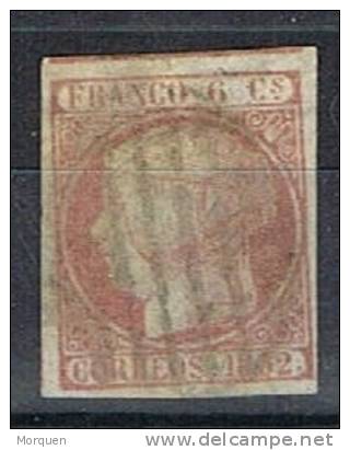 Sellos 6 Cuartos Isabel II 1852, Papel Delgado, Num 12p º - Usados