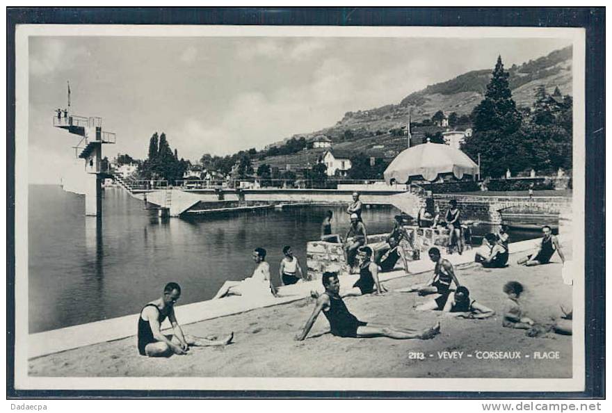 Vevey, Corseaux, Plage, Animée, - Corseaux