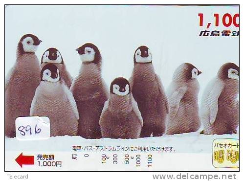 Carte Prépayée Japon * OISEAU MANCHOT  (896)  PENGUIN BIRD Japan * Prepaidcard * PINGUIN * - Pinguins