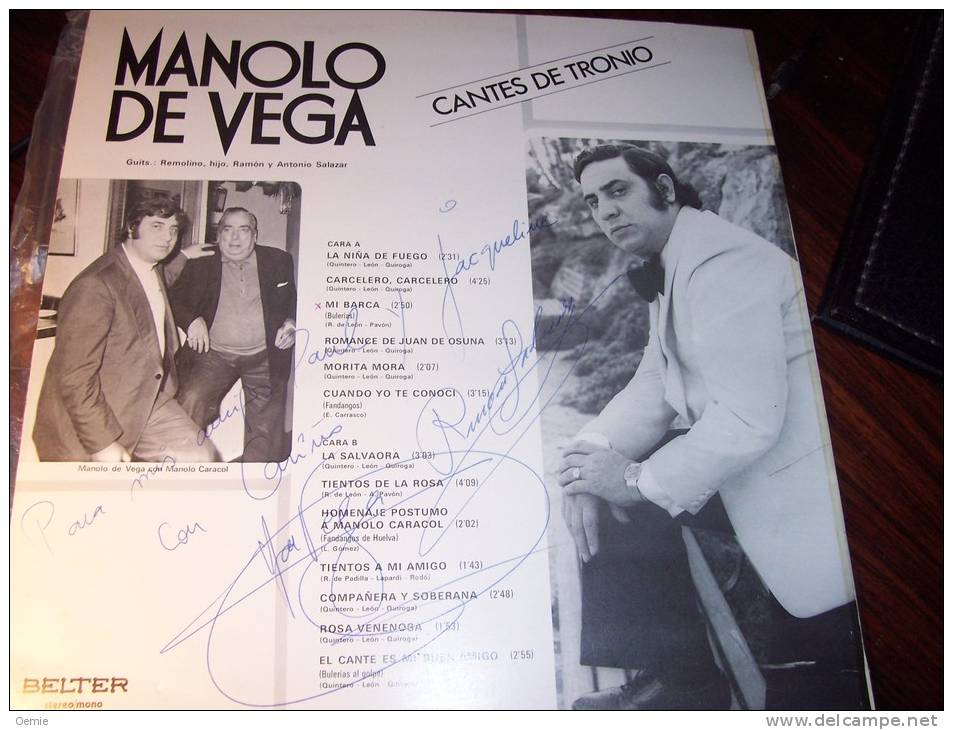 MANOLO DE VEGA °  CANTES DE TRONIO   /  AVEC AUTOGRAPHE - Sonstige - Spanische Musik