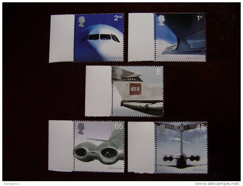 GB 2002 JET AVIATION,AIRLINERS ISSUE Of 5 Stamps (2ND)-65p MNH. - Ongebruikt