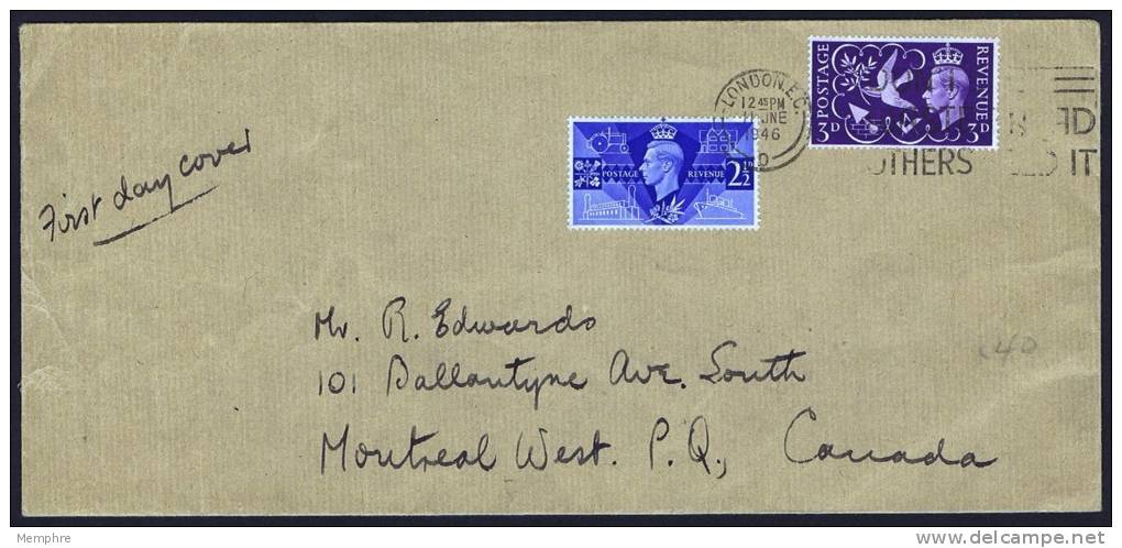 1946   Victory Issue On Plain Cover  London &raquo;Don't Waste Bread Others Need It&raquo; Slogan Cancel - ....-1951 Pre Elizabeth II