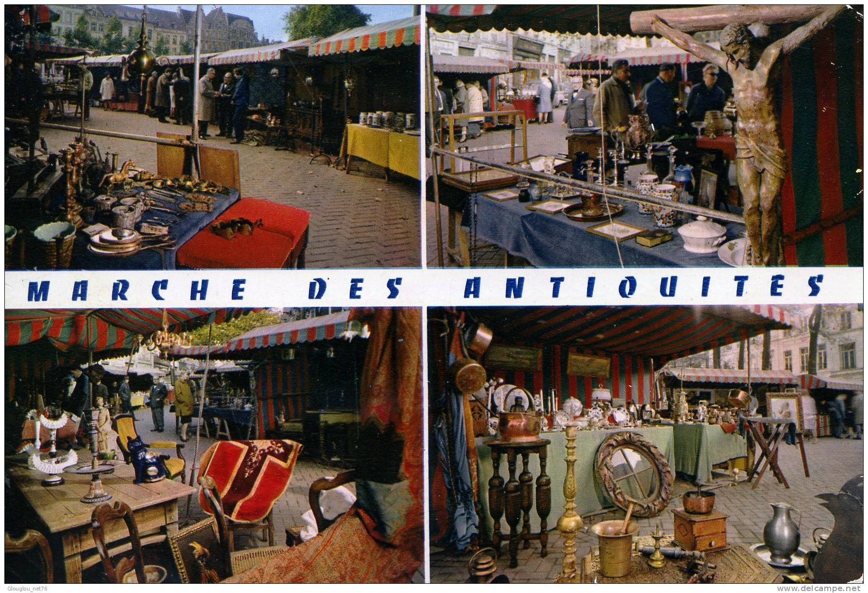 BRUXELLES-SABLON...MARCHE DES ANTIQUITES...4 VUES...CPM ANIMEE - Markets