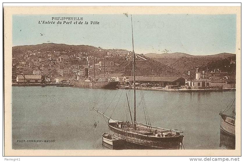 CPA-1941-ALGERIE-PHILIPPE   VILLE-ENTREE  DU PORT Et  ET DE LA VILLE-TBE - Skikda (Philippeville)